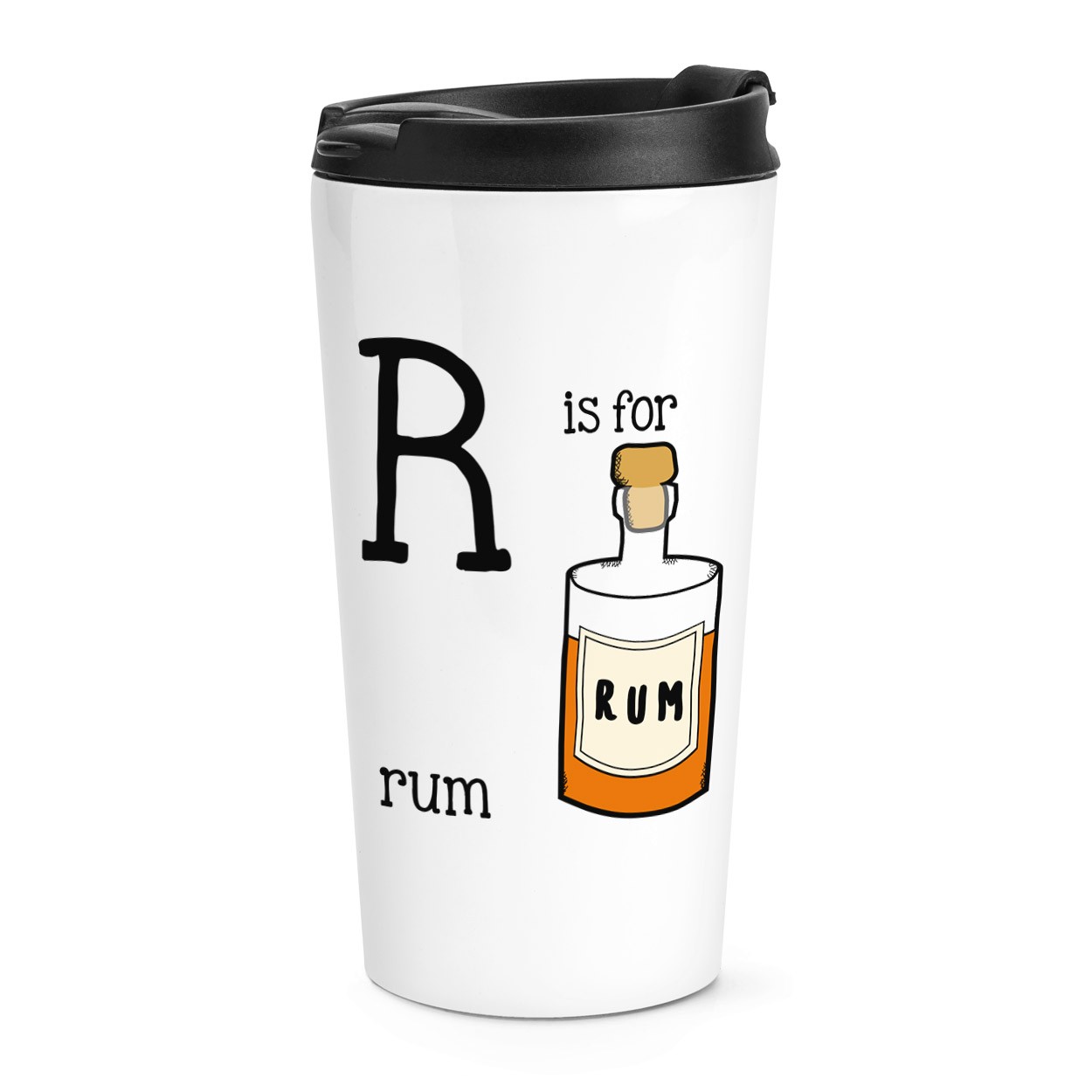 gift base Letter R Is For Rum Travel Mug Cup
