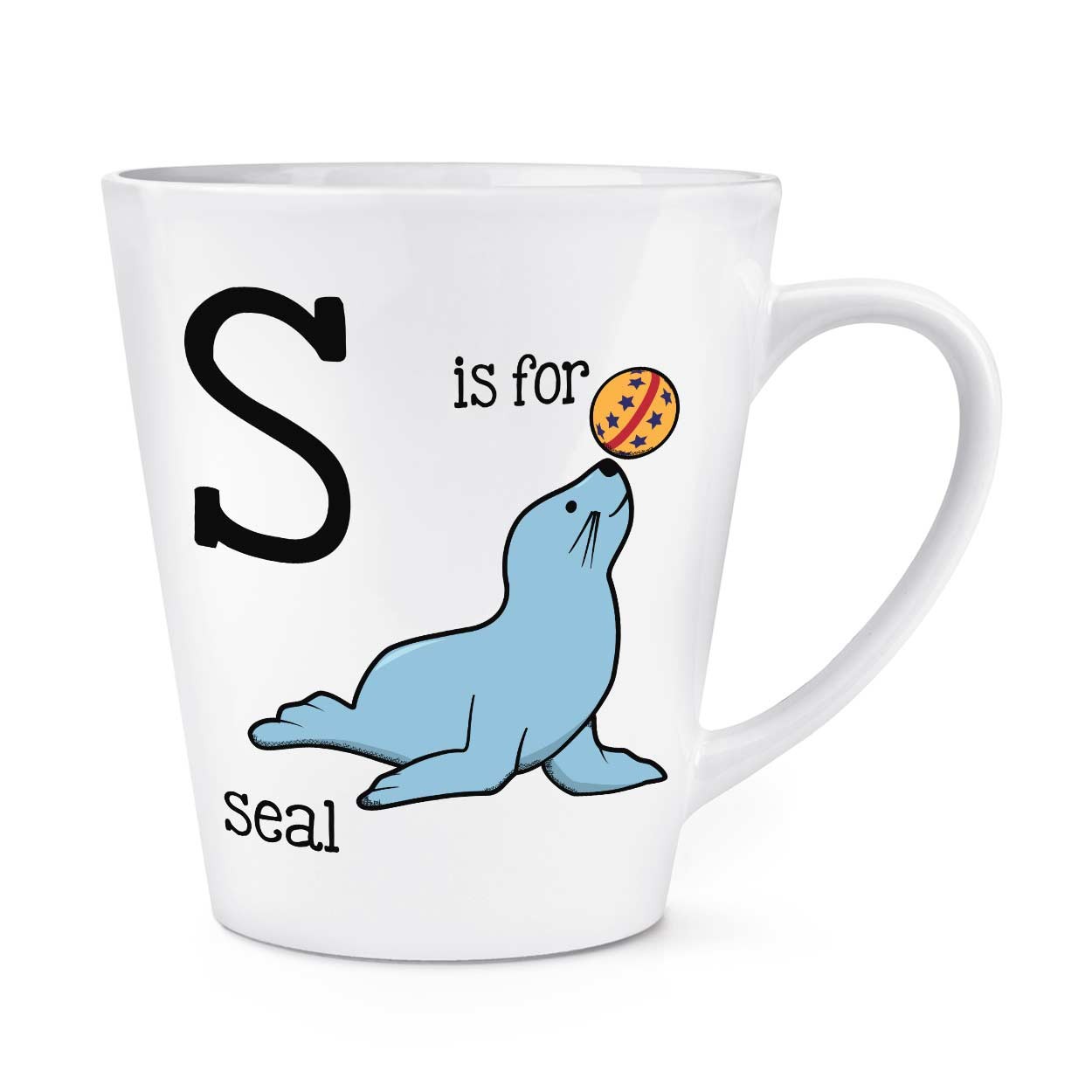 gift base Letter S Is For Seal 12oz Latte Mug Cup