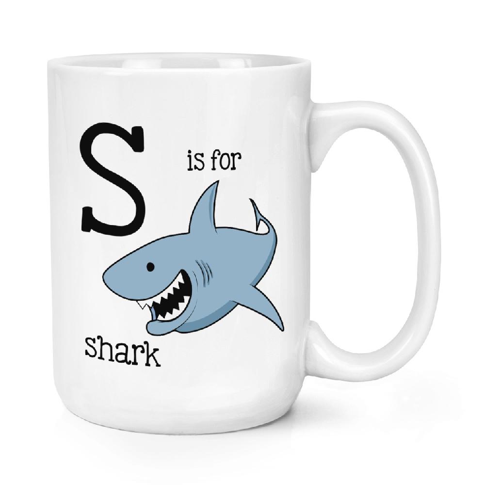 gift base Letter S Is For Shark 15oz Large Mug Cup