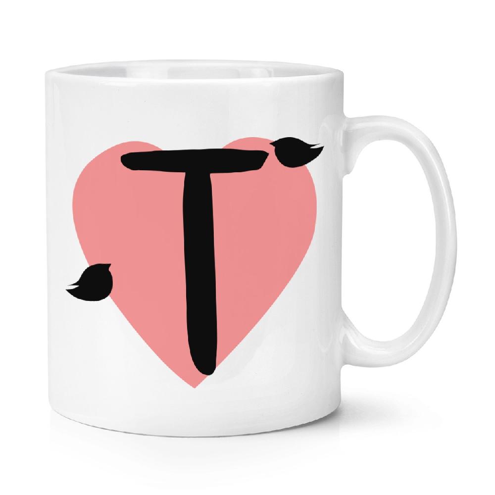 gift base Letter T Heart Alphabet 10oz Mug Cup