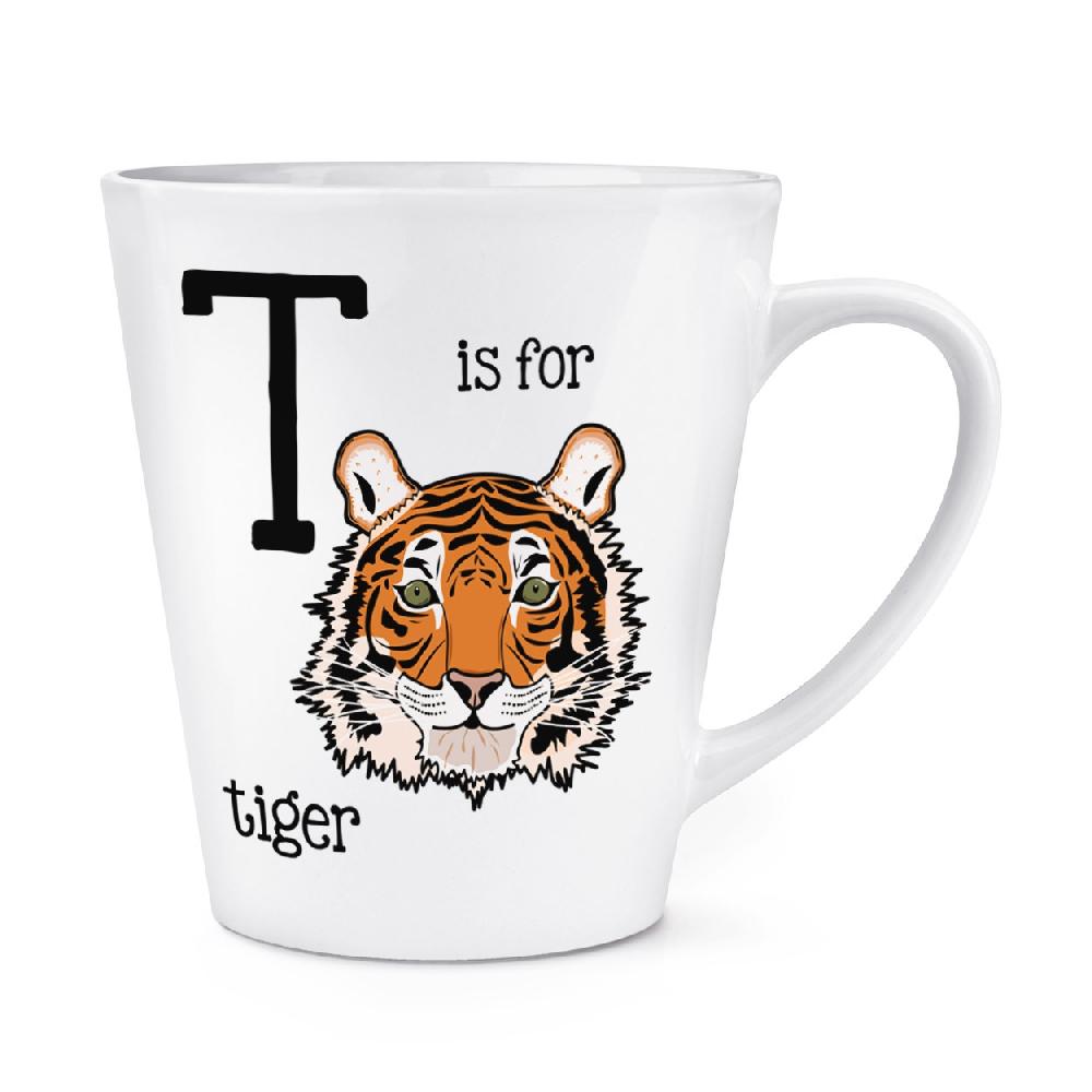 gift base Letter T Is For Tiger 12oz Latte Mug Cup