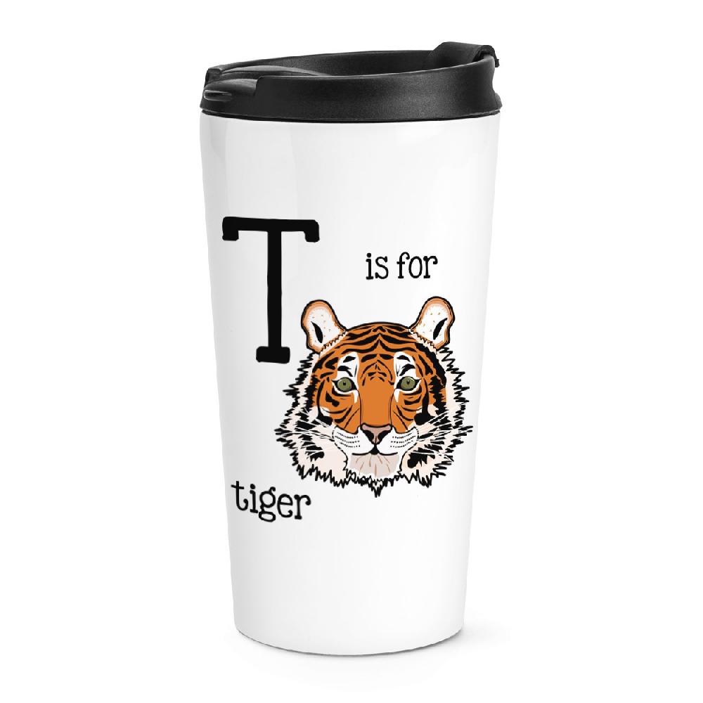 gift base Letter T Is For Tiger Travel Mug Cup