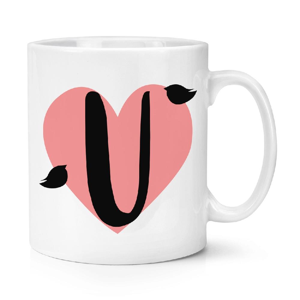gift base Letter U Heart Alphabet 10oz Mug Cup