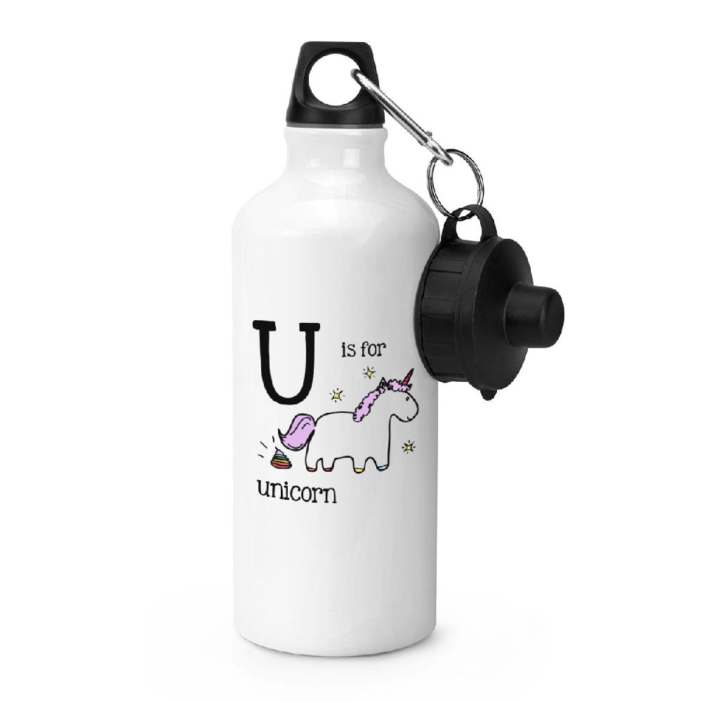 gift base Letter U Is For Unicorn Sports Bottle