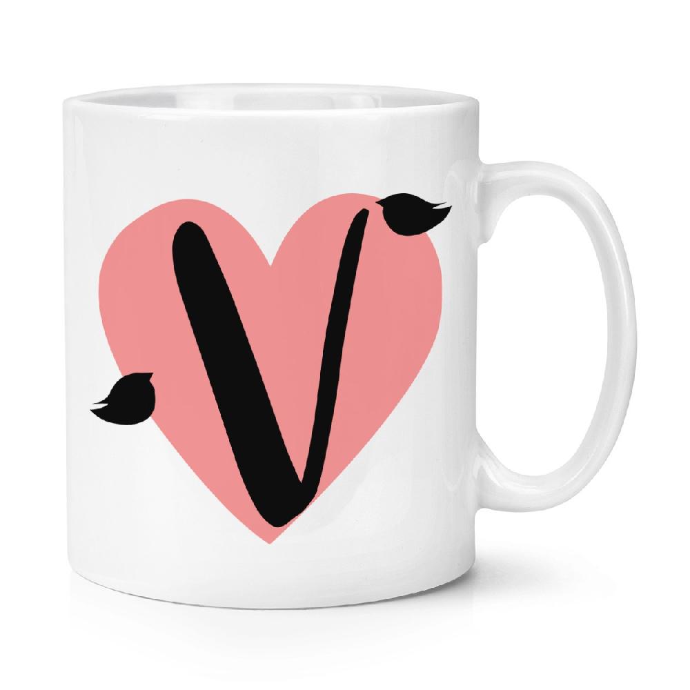 gift base Letter V Heart Alphabet 10oz Mug Cup