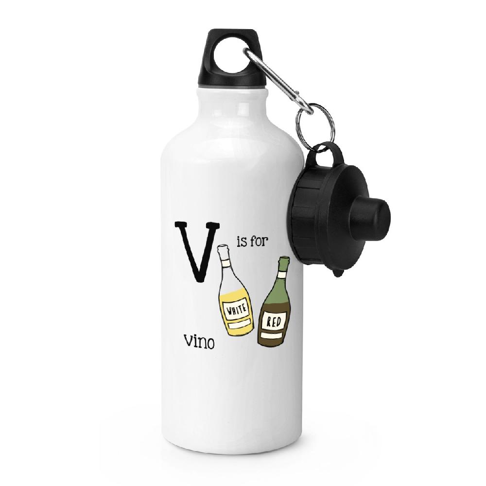 gift base Letter V Is For Vino Sports Bottle