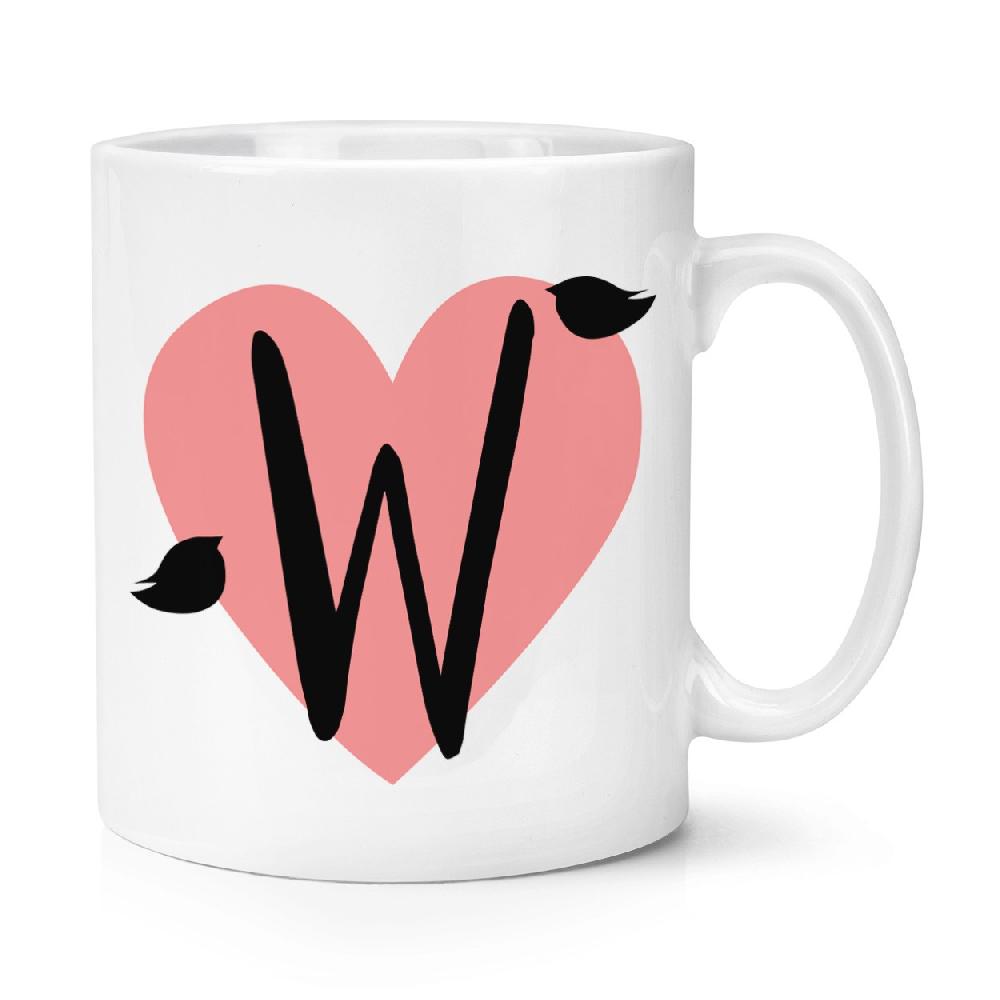 gift base Letter W Heart Alphabet 10oz Mug Cup