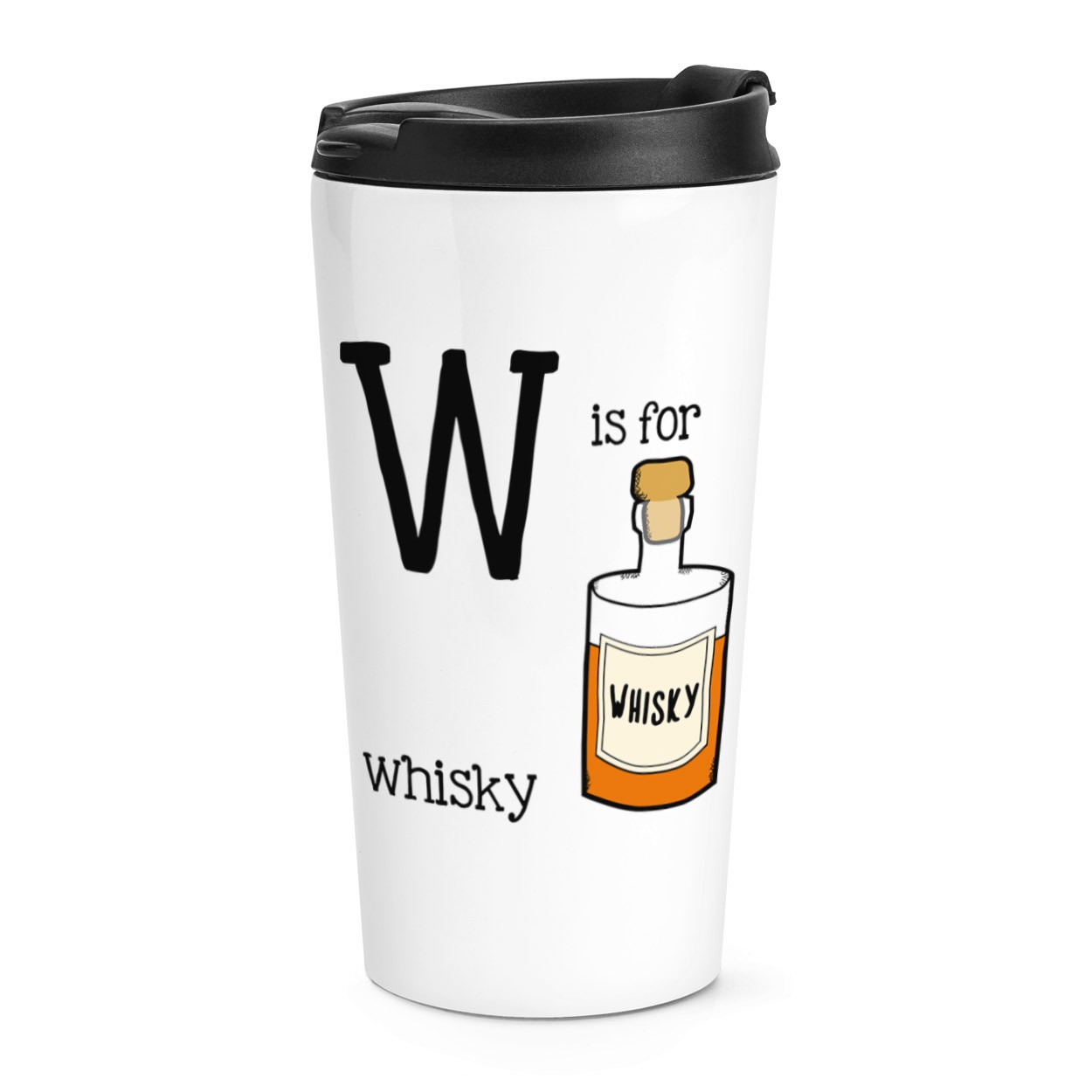 gift base Letter W Is For Whisky Travel Mug Cup