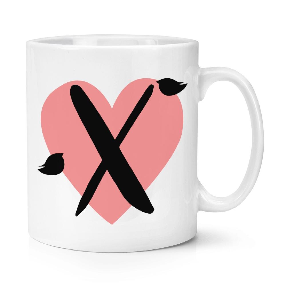 gift base Letter X Heart Alphabet 10oz Mug Cup