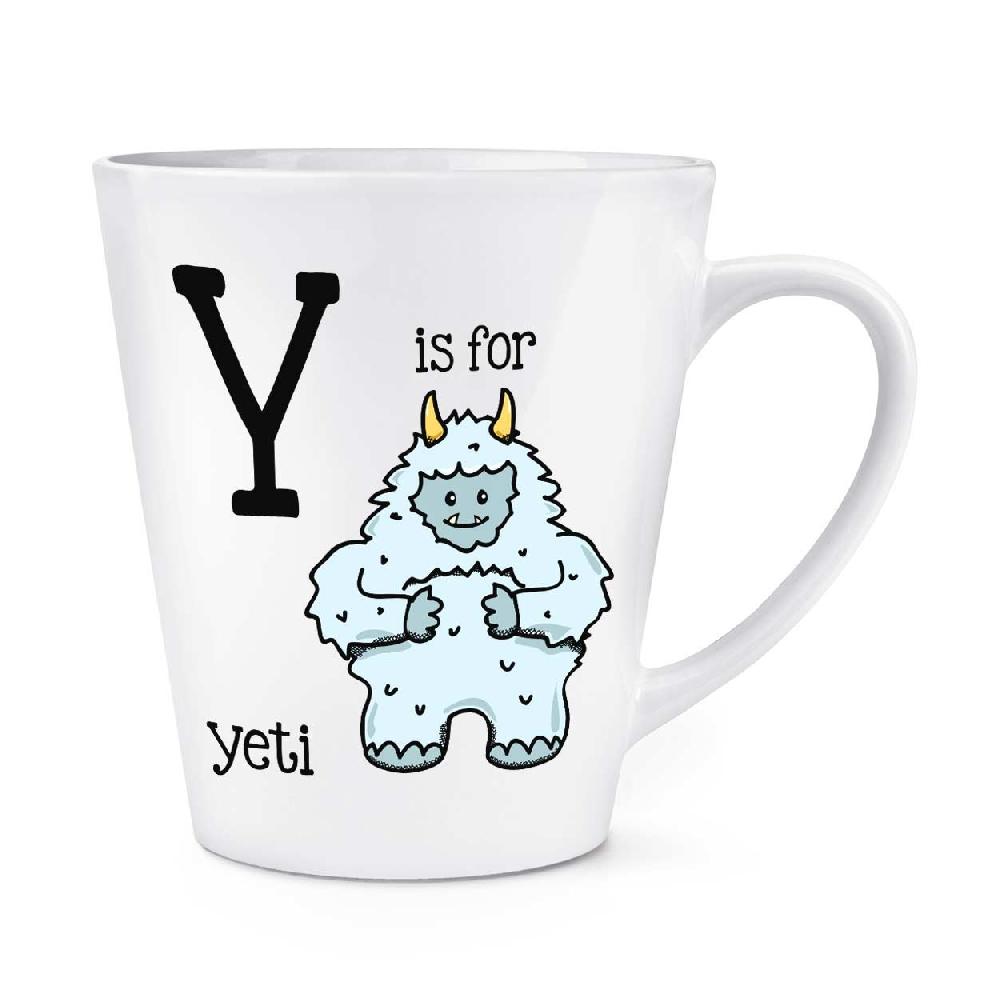 gift base Letter Y Is For Yeti 12oz Latte Mug Cup