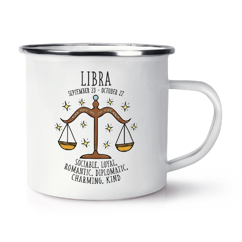 gift base Libra Horoscope Retro Enamel Mug Cup