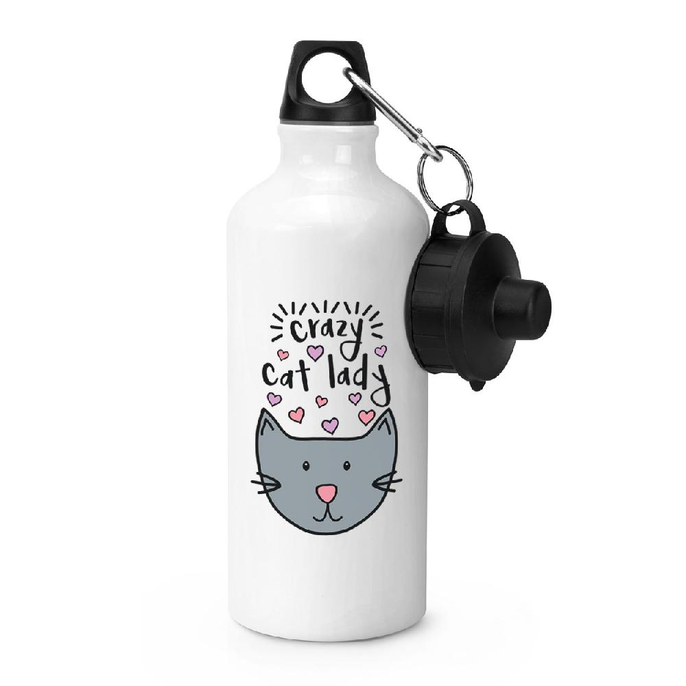 gift base Luna Crazy Cat Lady Sports Bottle