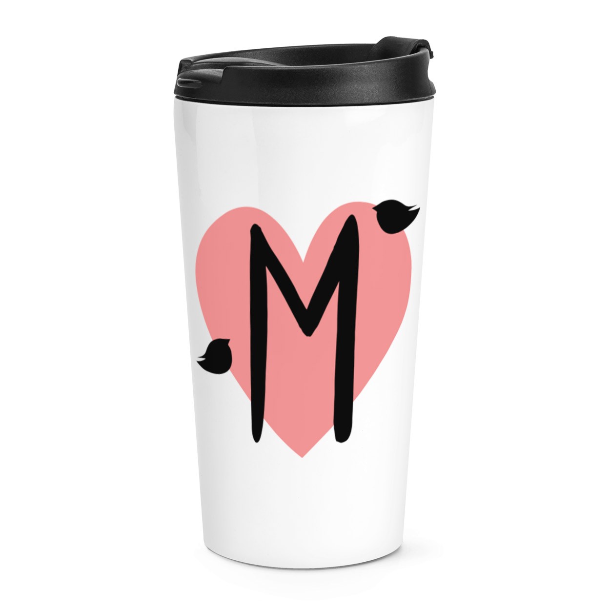 gift base M Heart Alphabet Travel Mug Cup