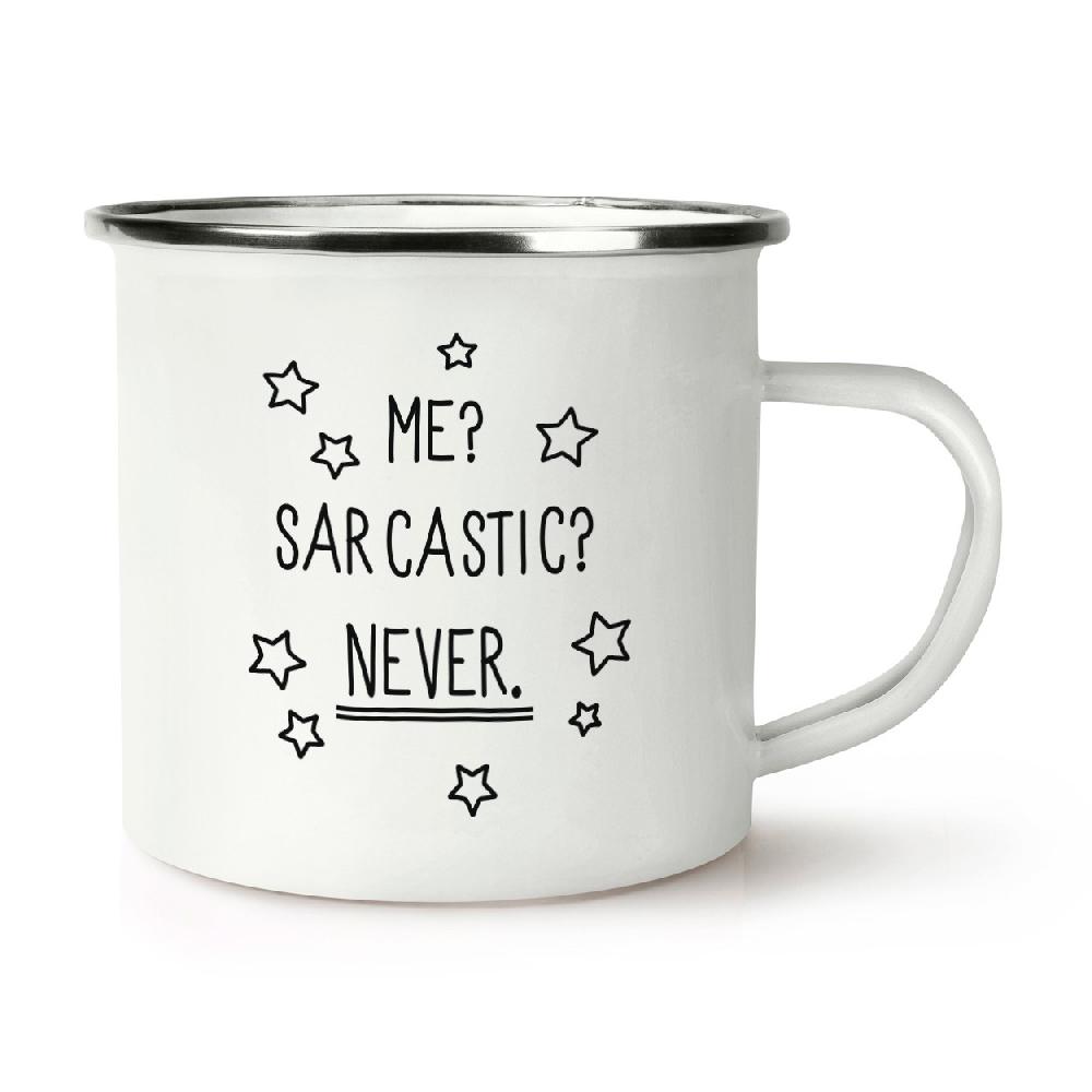 gift base Me Sarcastic Never Retro Enamel Mug Cup