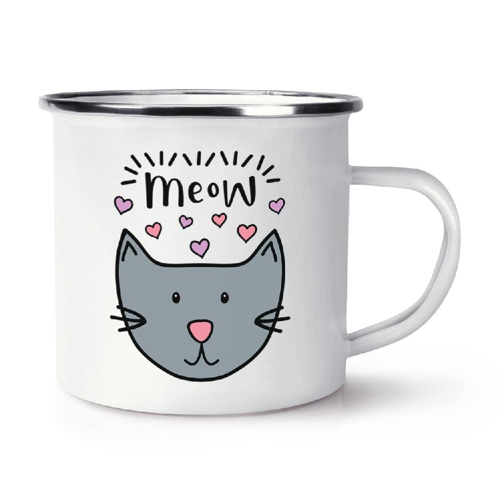 gift base Meow Luna Cat Retro Enamel Mug Cup