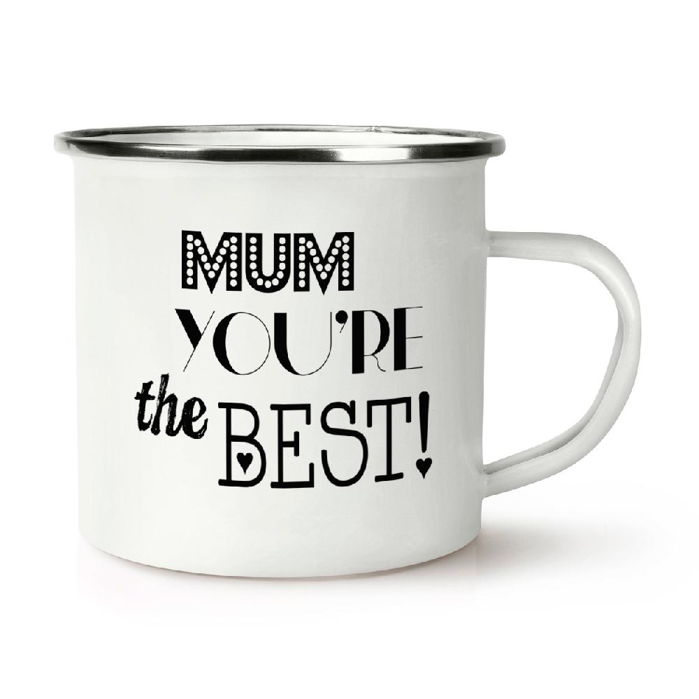 gift base Mum You're The Best Retro Enamel Mug Cup