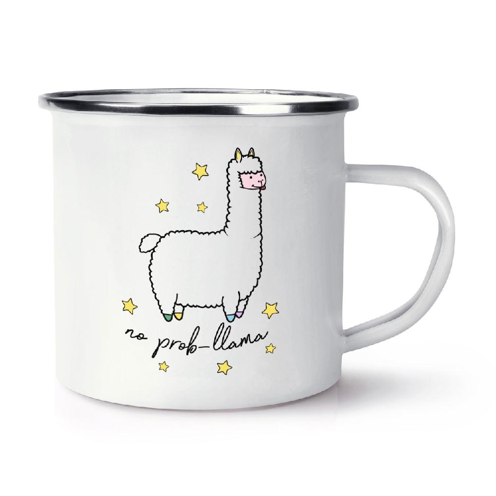 gift base No Prob-Llama Retro Enamel Mug Cup gift base No Prob-Llama Retro Enamel Mug Cup