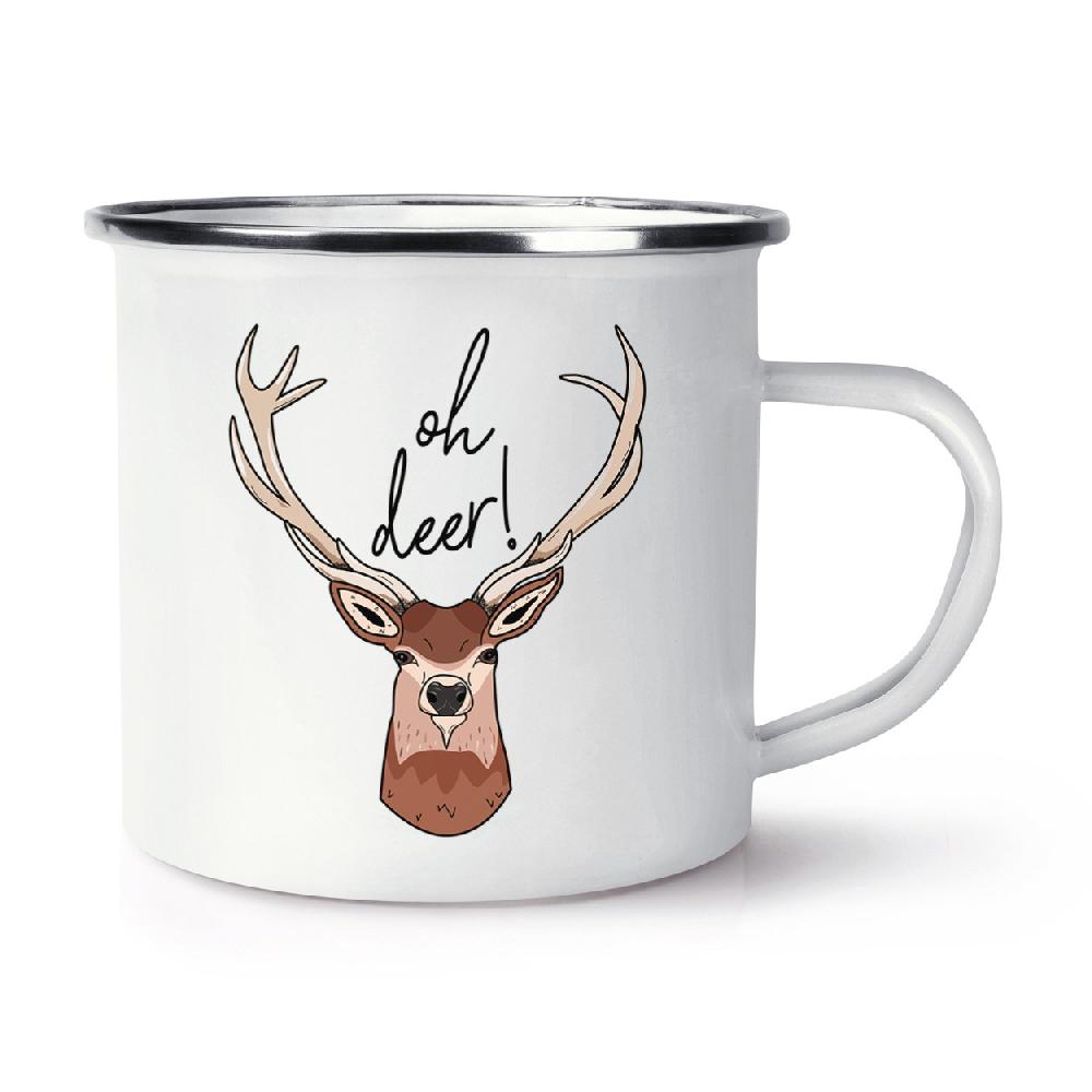 gift base Oh Deer Retro Enamel Mug Cup