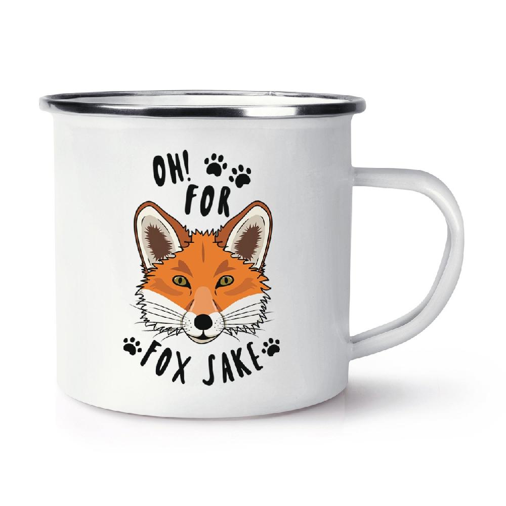 gift base Oh For Fox Sake Retro Enamel Mug Cup