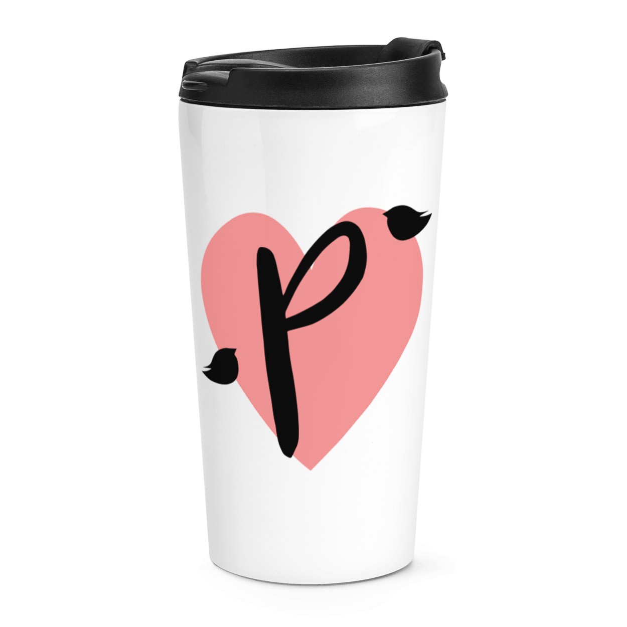 gift base P Heart Alphabet Travel Mug Cup