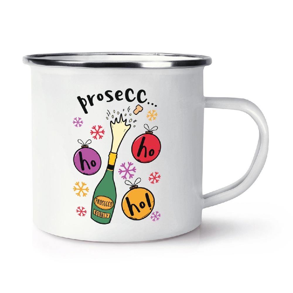 gift base Prosecco Ho Ho Ho Retro Enamel Mug Cup