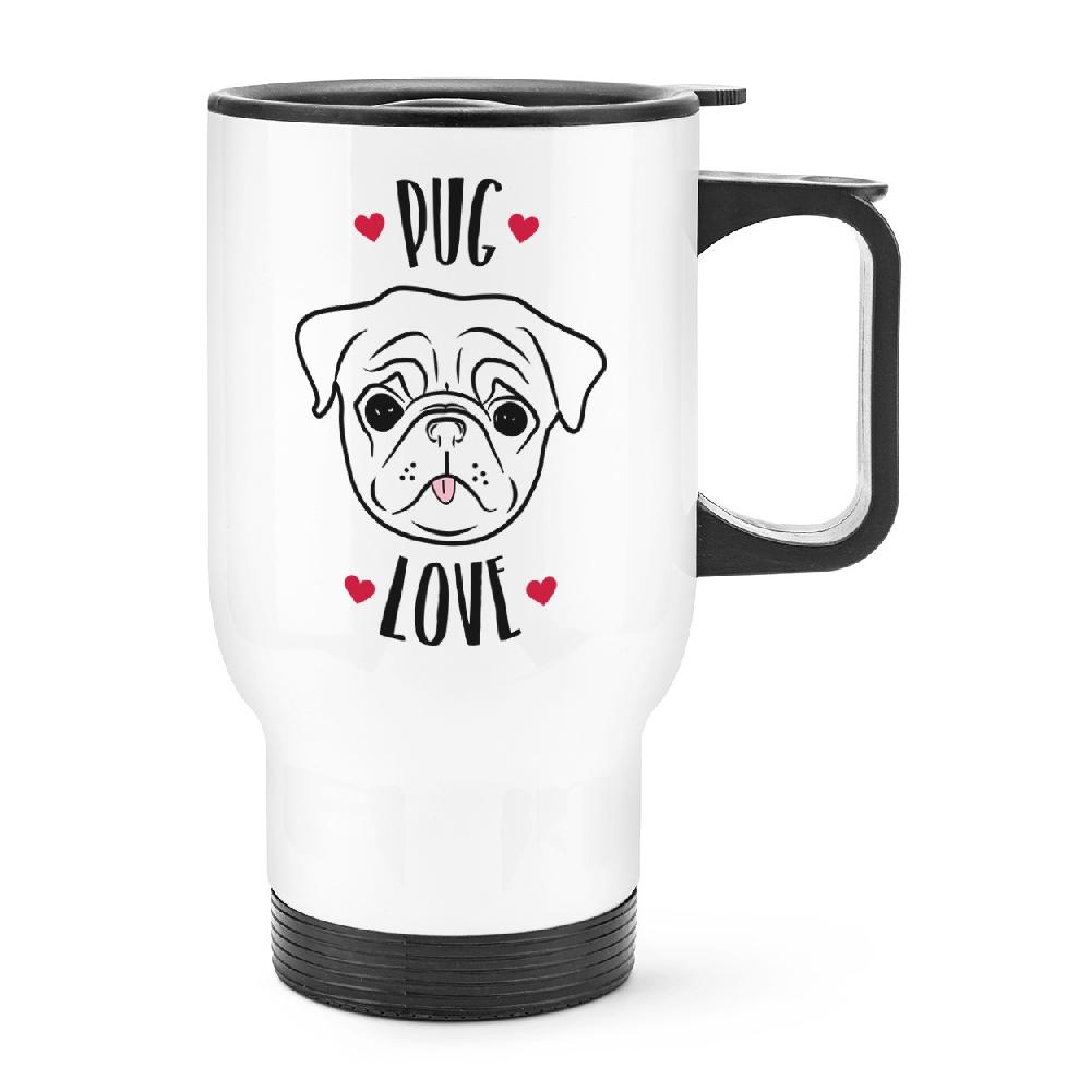 gift base Pug Love Travel Mug Cup With Handle