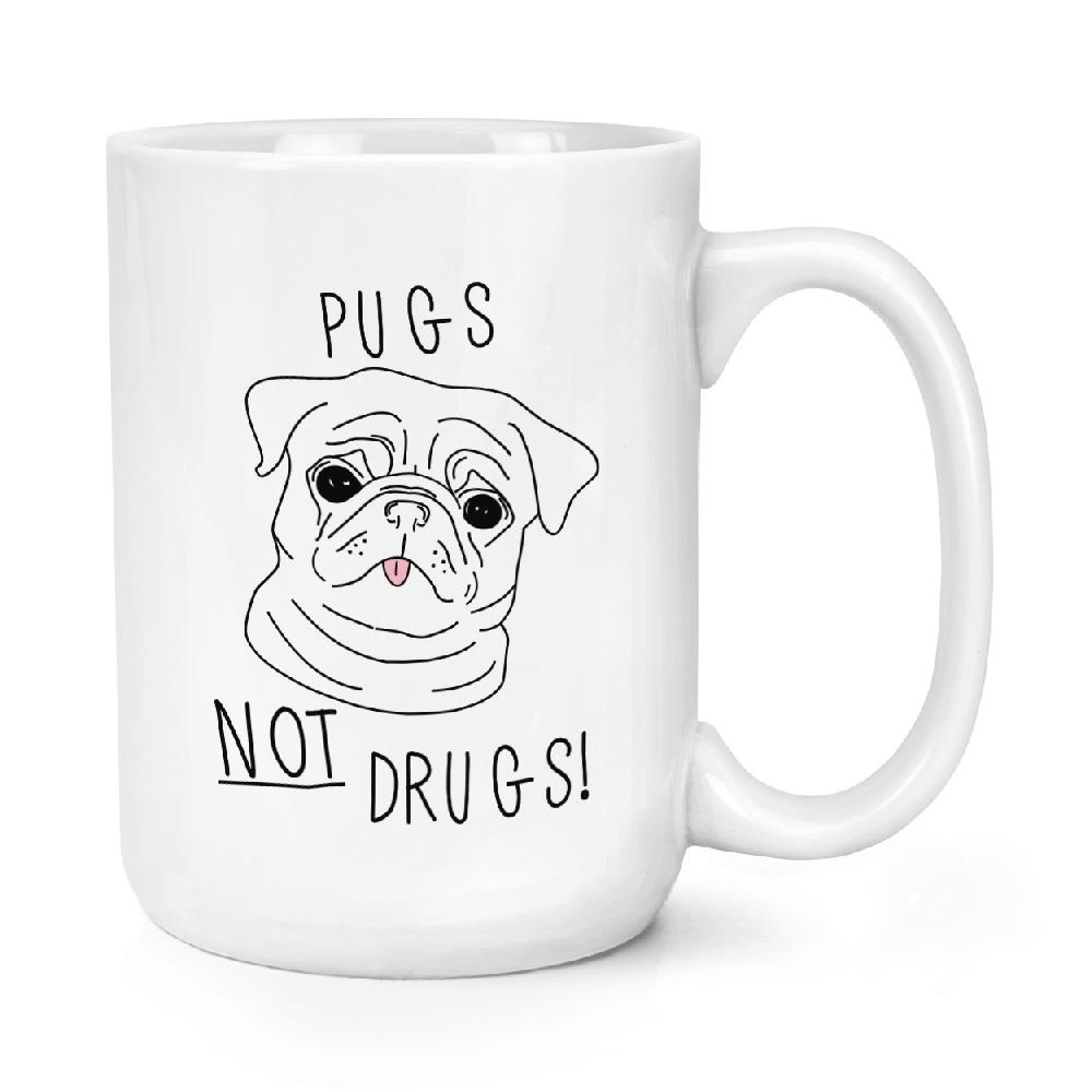 gift base Pugs Not Drugs 15oz Large Mug Cup