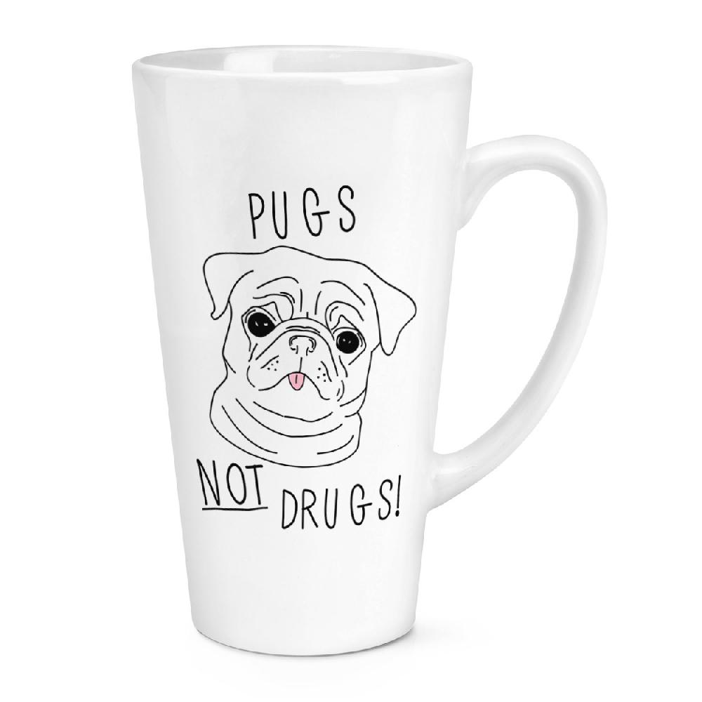 gift base Pugs Not Drugs 17oz Large Latte Mug Cup