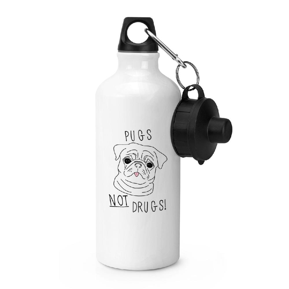 gift base Pugs Not Drugs Sports Bottle