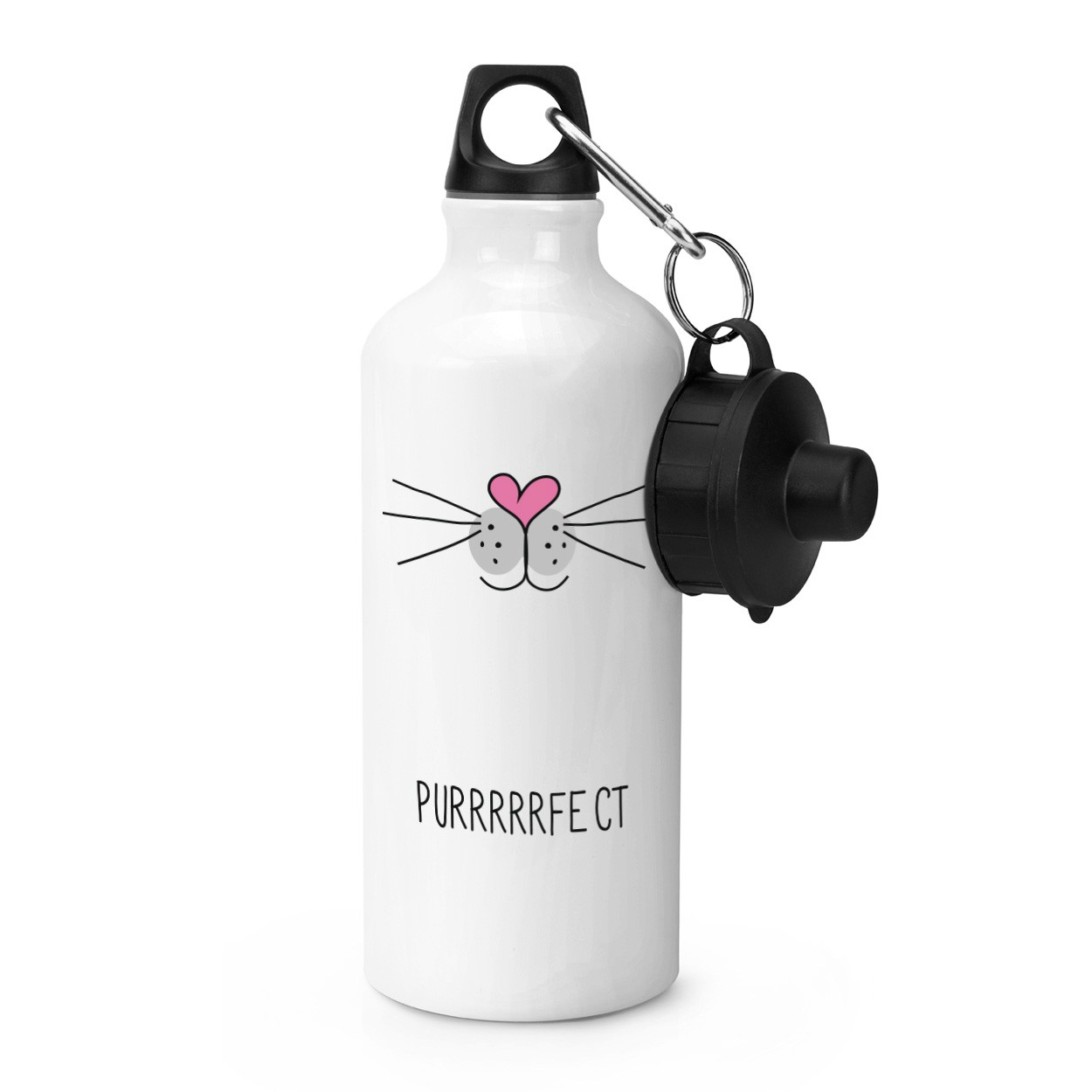 gift base Purrfect Perfect Cat Face Sports Bottle