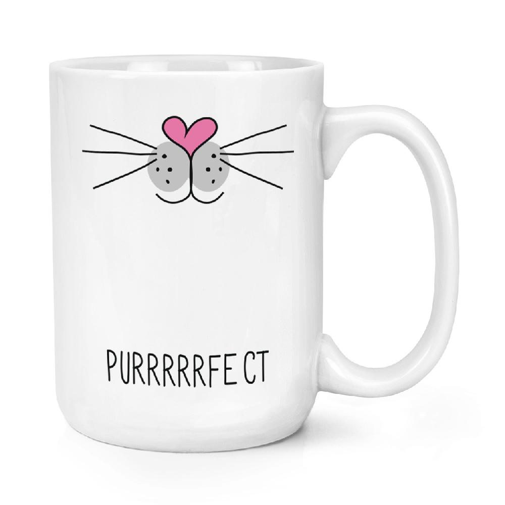 gift base Purrrfect Cat Face 15oz Large Mug Cup
