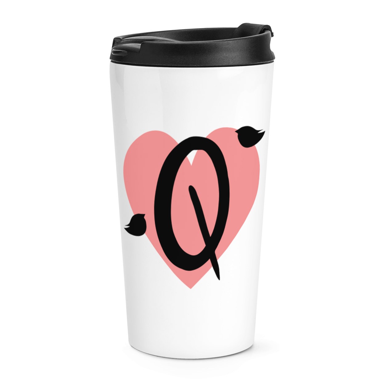 gift base Q Heart Alphabet Travel Mug Cup