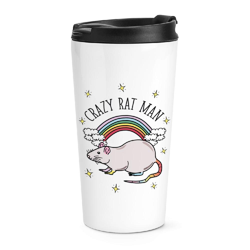 gift base Rainbow Crazy Rat Man Travel Mug Cup