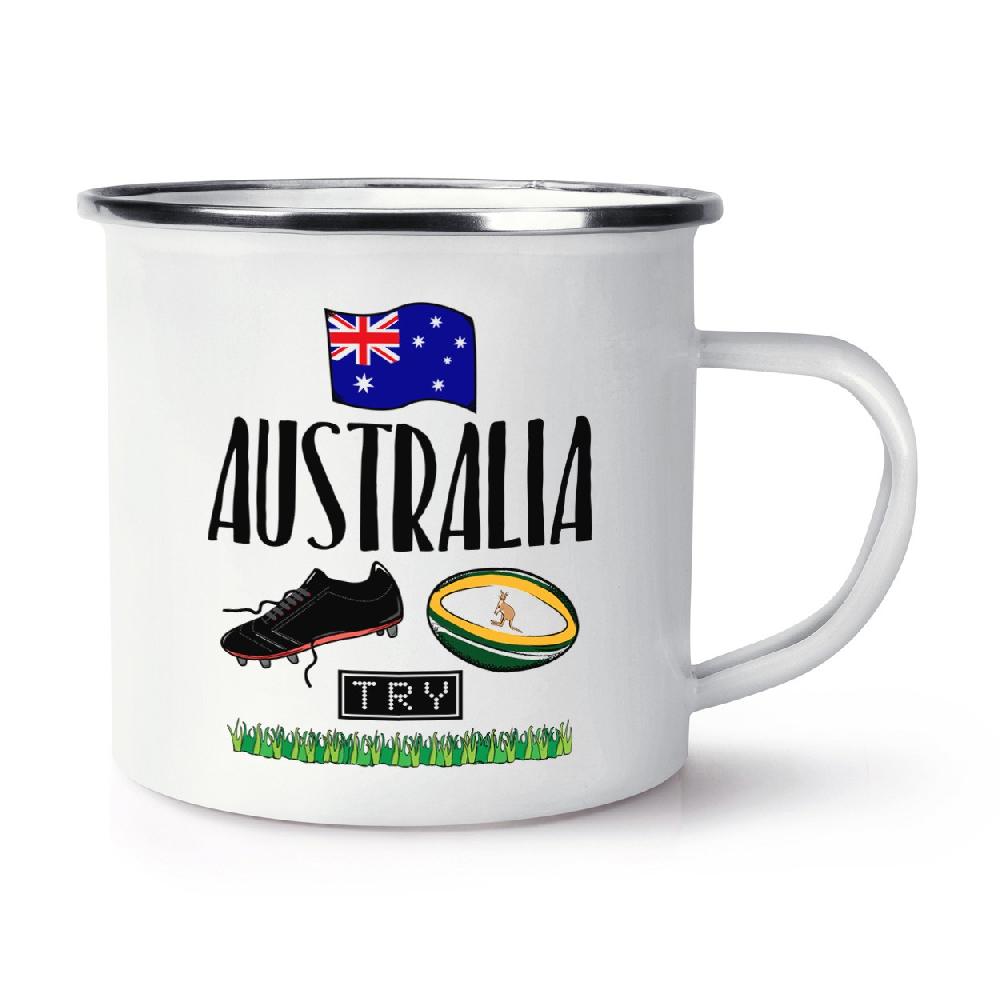 gift base Rugby Australia Retro Enamel Mug Cup