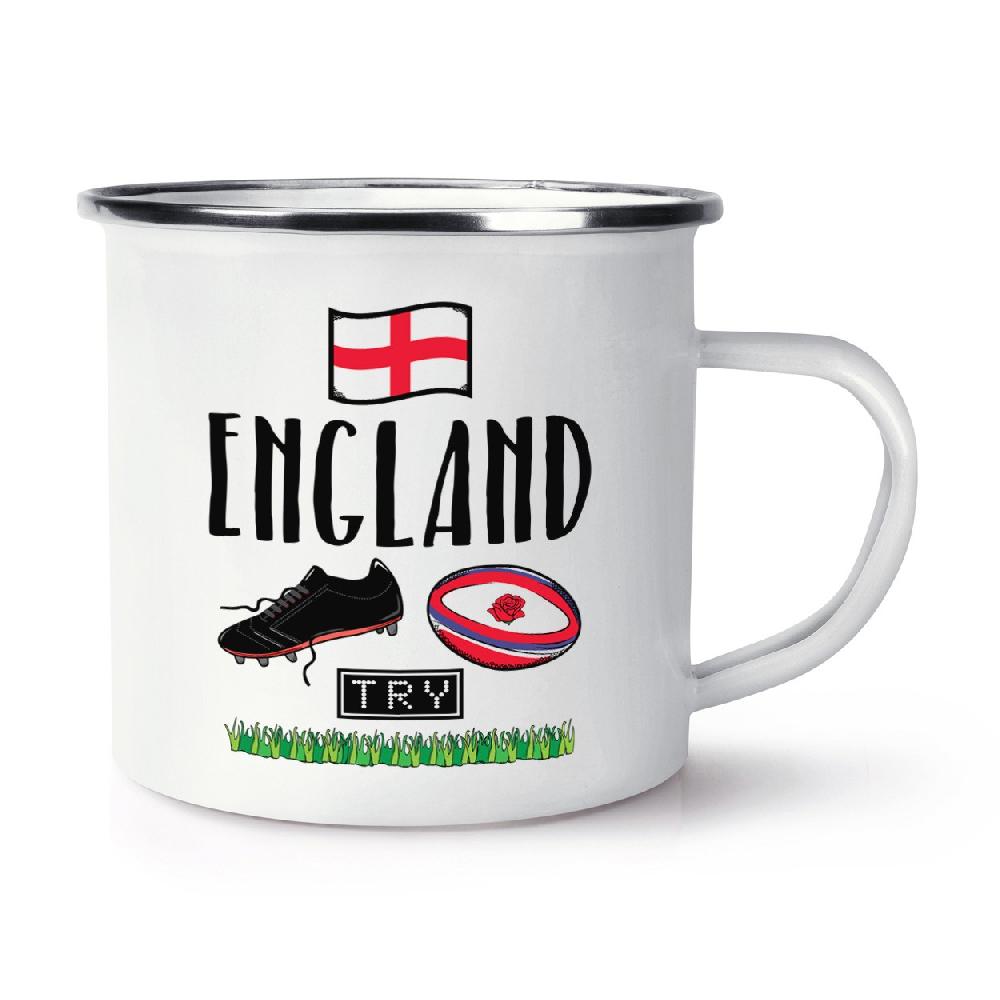 gift base Rugby England Retro Enamel Mug Cup