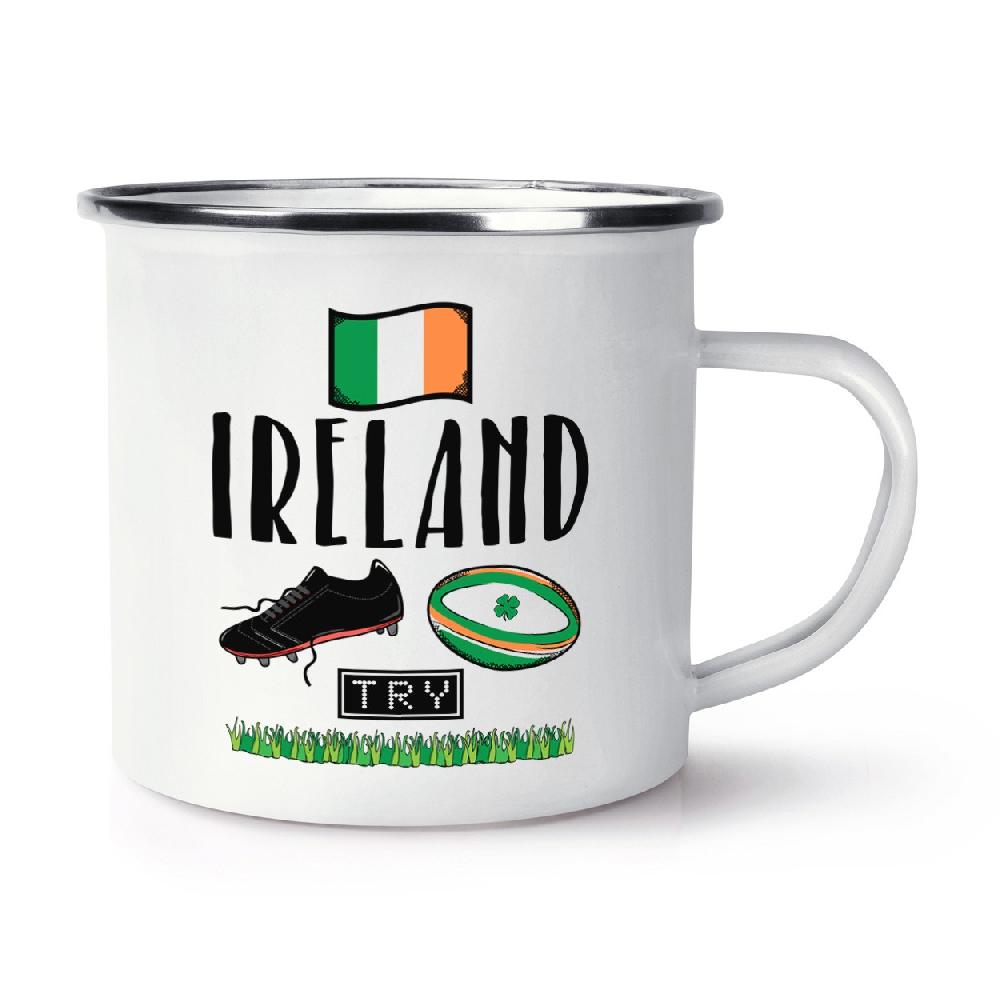 gift base Rugby Ireland Retro Enamel Mug Cup