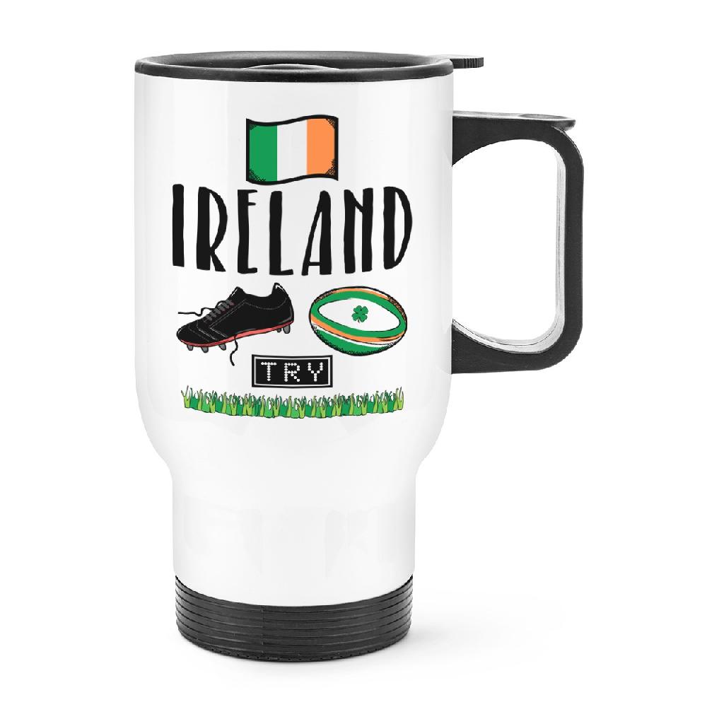 gift base Rugby Ireland Travel Mug Cup With Handle
