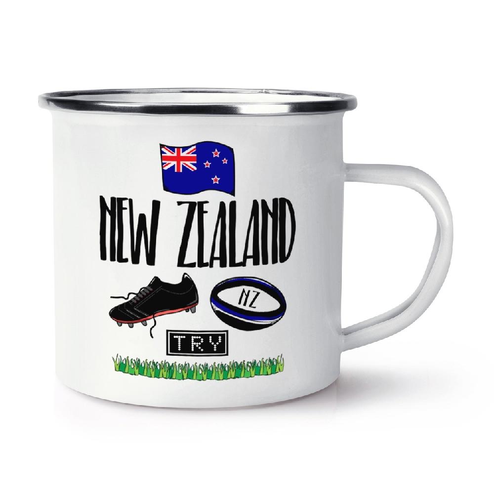 gift base Rugby New Zealand Retro Enamel Mug Cup