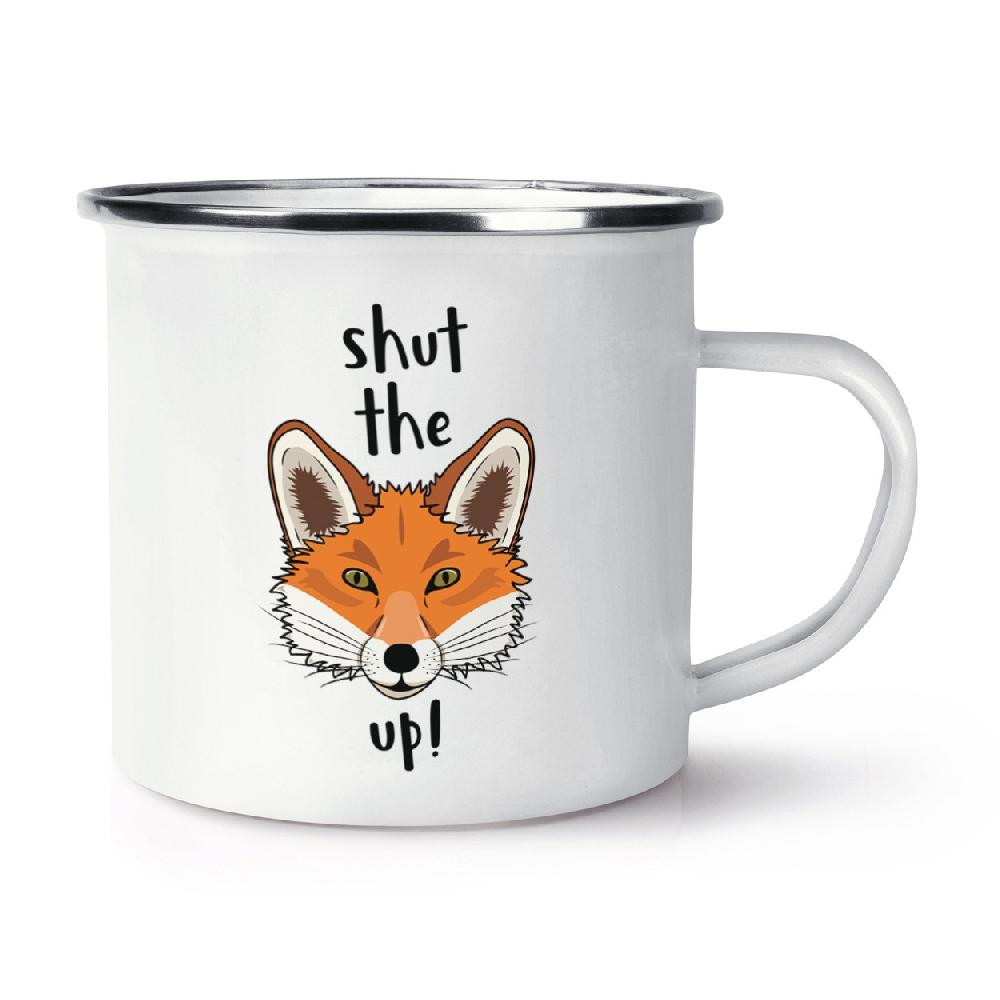gift base Shut The Fox Up Retro Enamel Mug Cup