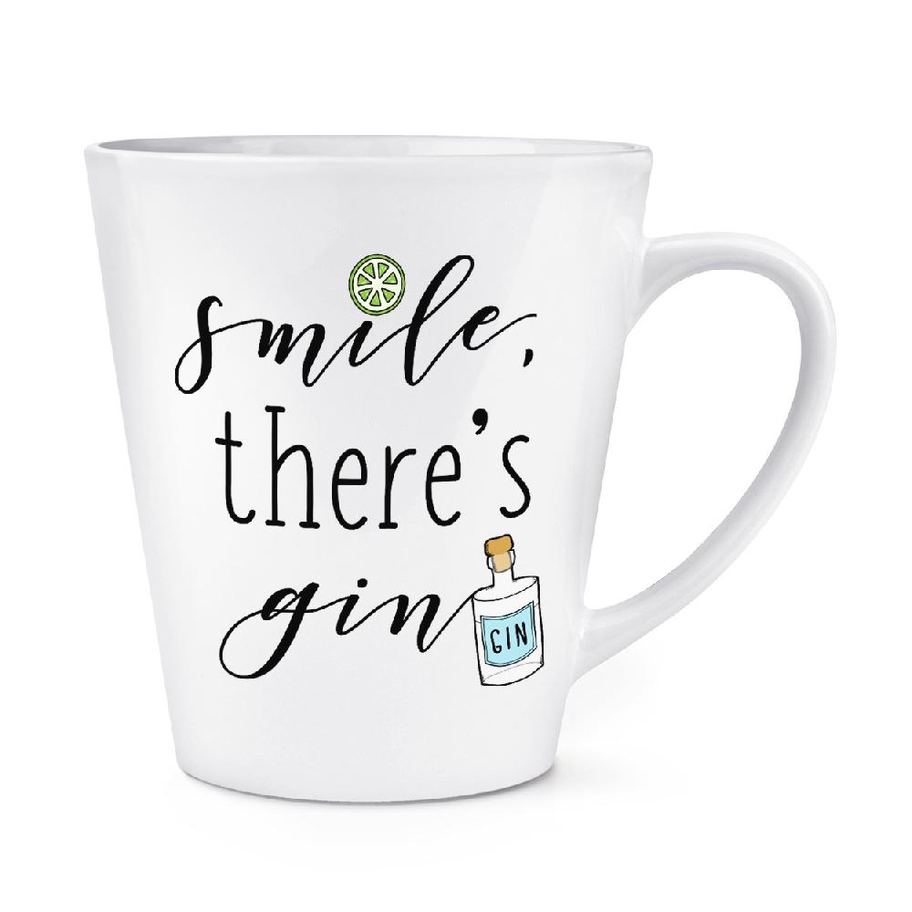 gift base Smile There's Gin 12oz Latte Mug Cup