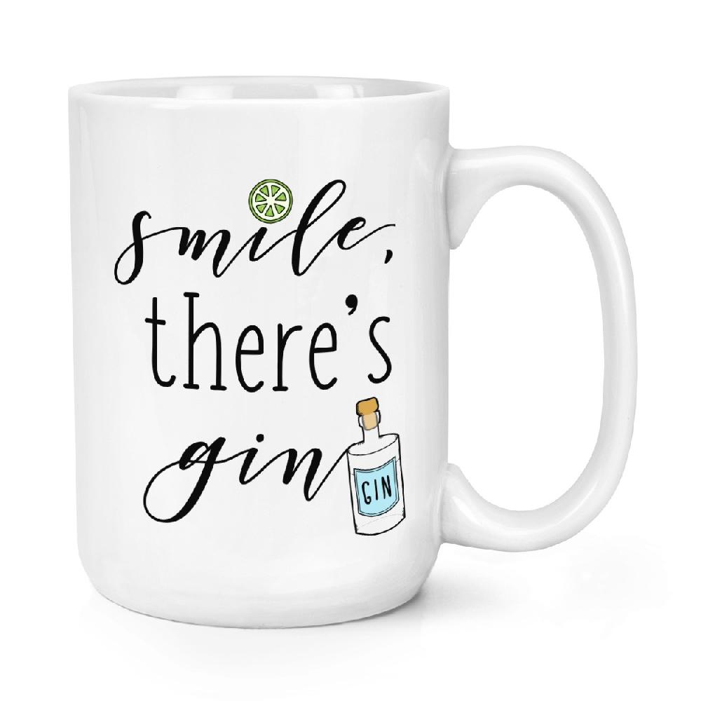 gift base Smile There's Gin 15oz Large Mug Cup