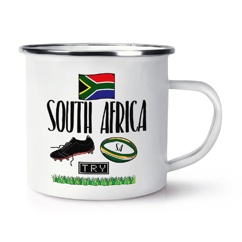 gift base South Africa Rugby Retro Enamel Mug Cup