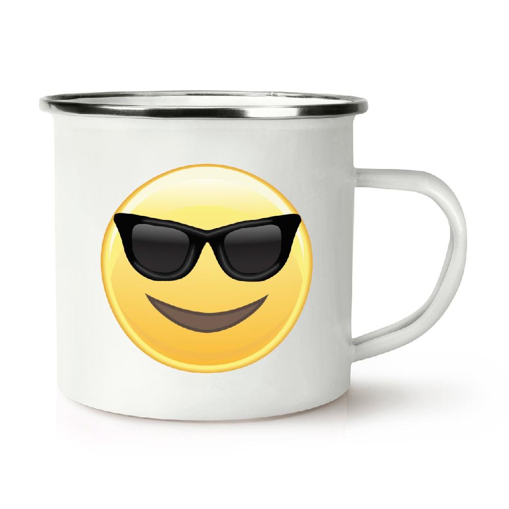 gift base Sunglasses Emoji Retro Enamel Mug Cup