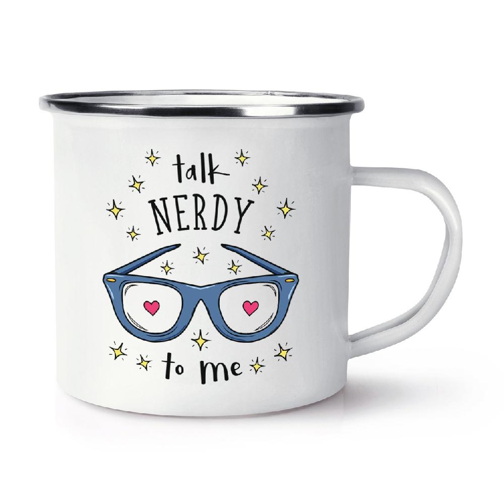 gift base Talk Nerdy To Me Retro Enamel Mug Cup