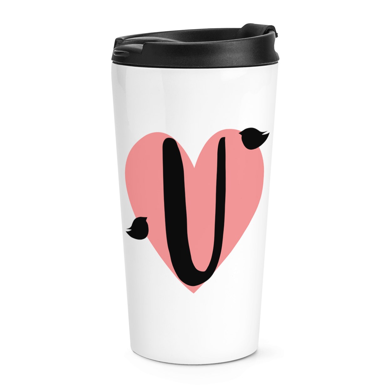 gift base U Heart Alphabet Travel Mug Cup