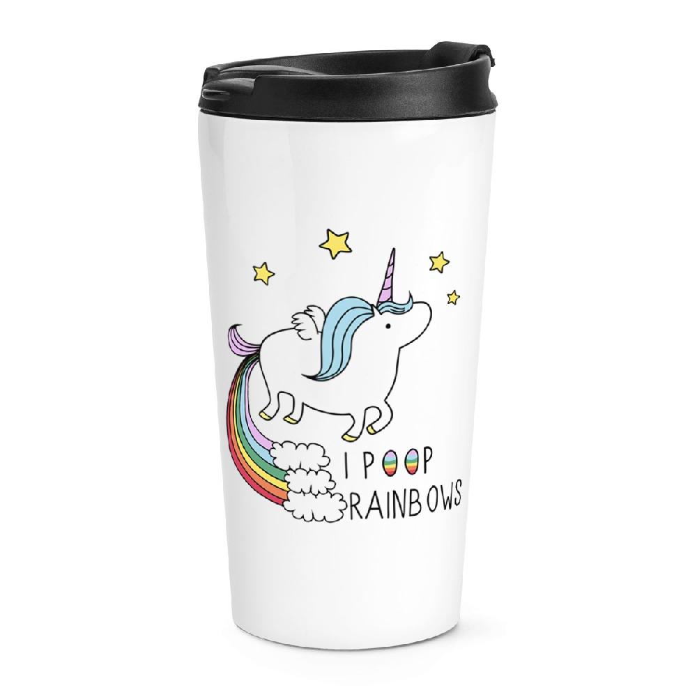 gift base Unicorn I Poop Rainbows Travel Mug Cup