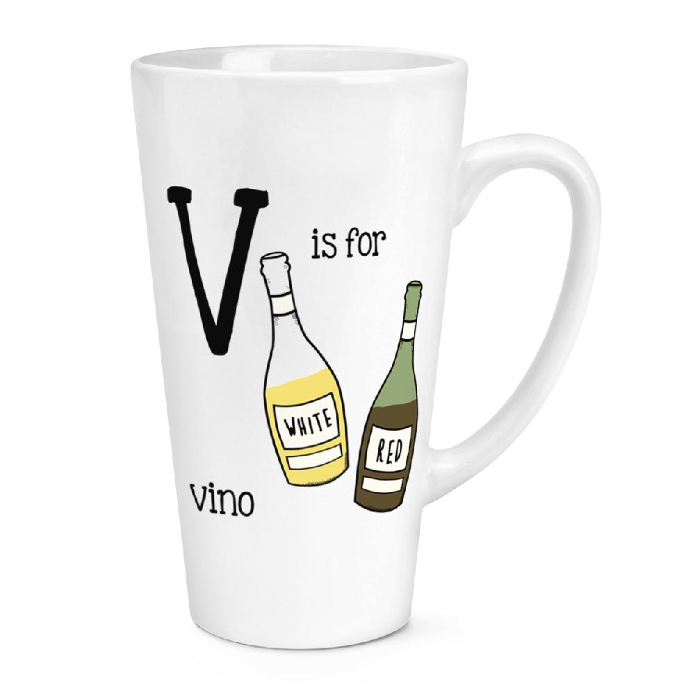 gift base V Is For Vino 17oz Large Latte Mug Cup