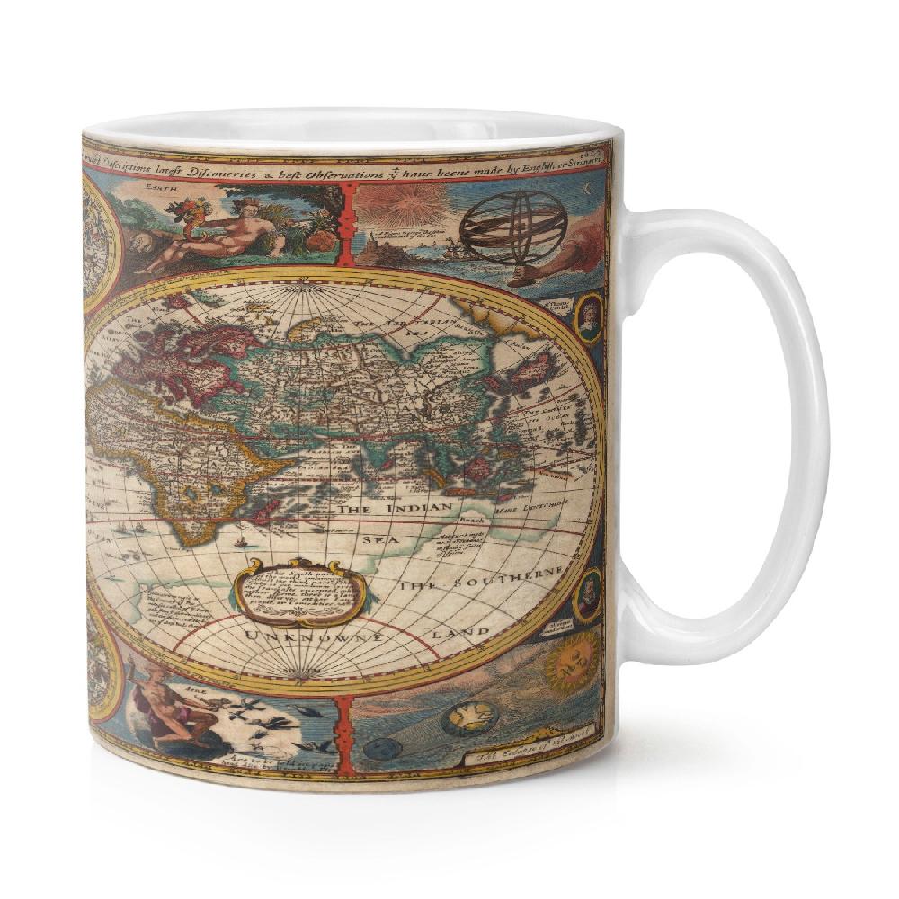 gift base Vintage World Map 3 10oz Mug Cup