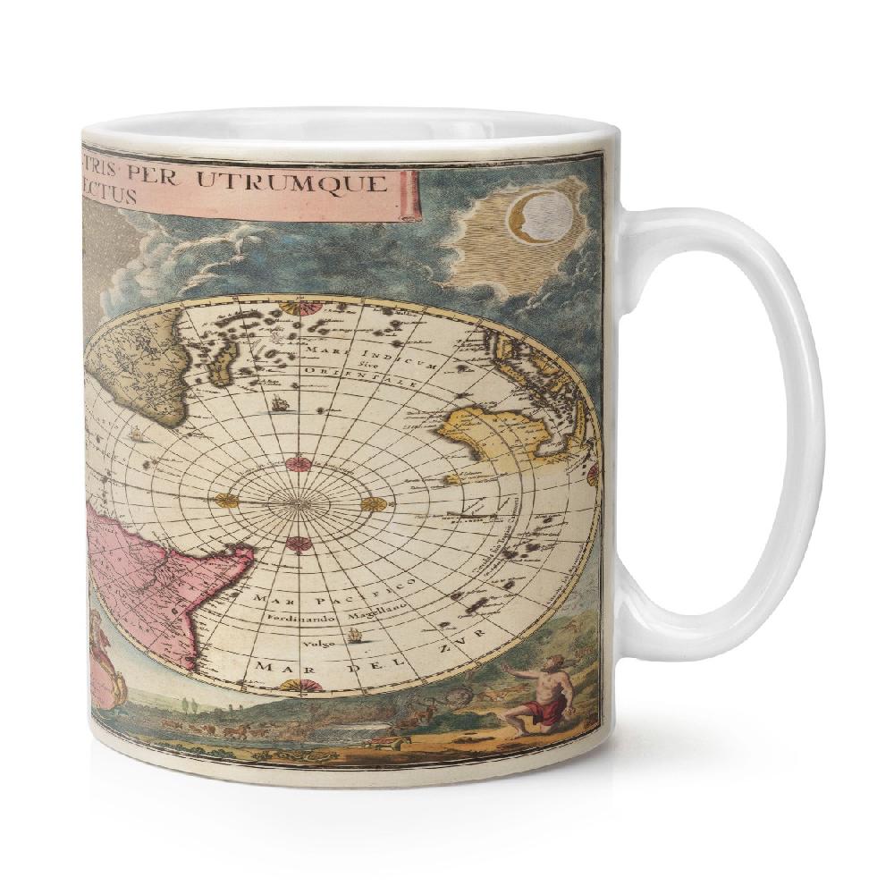 gift base Vintage World Map 4 10oz Mug Cup