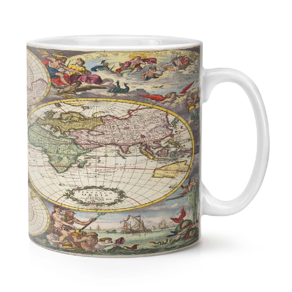 gift base Vintage World Map 5 10oz Mug Cup